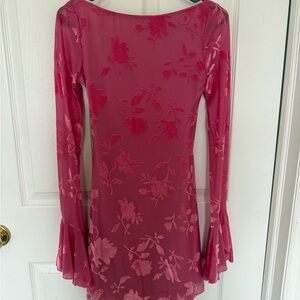 Hello Molly Fuchsia Floral Long Sleeve Dress